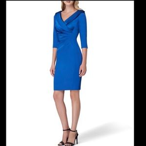 💙TAHARI ASL💙COLLARED SATIN SHEATH DRESS💙